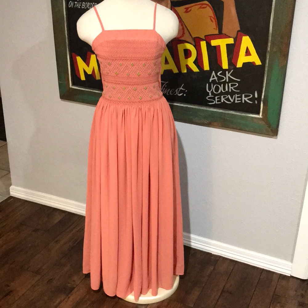 Vintage Handmade Embroidered Maxi Dress